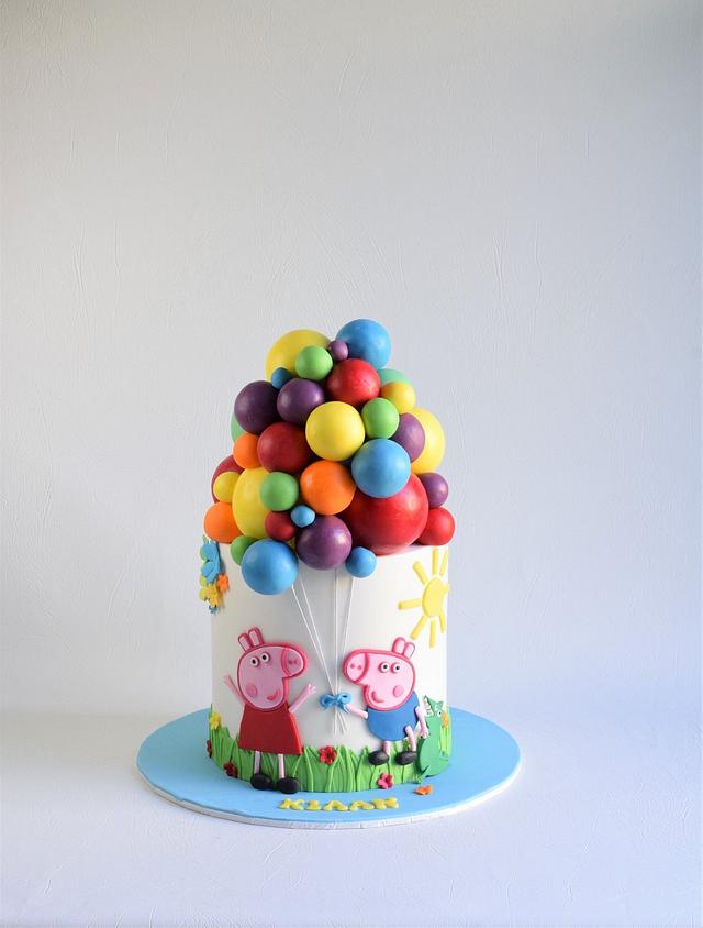 Peppa pig number one cake | Pig birthday cakes, Peppa pig cake, 1st  birthday cakes