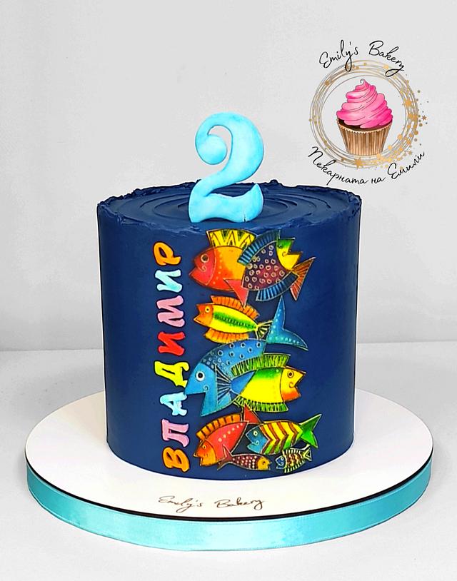 Colorful fishes cake Decorated Cake by Emily's Bakery CakesDecor
