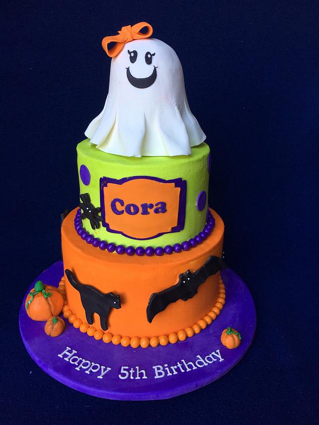 Creative_Cakes_By_Allison_happy_birthday_ghost_cake | Halloween cakes, Ghost  cake, Halloween baking