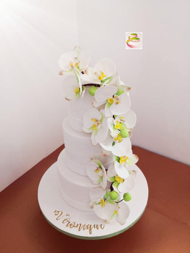 orchid wedding cake - Decorated Cake by Ruth - - CakesDecor