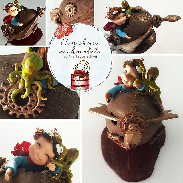 To a chocolate moon - Decorated Cake by AnaSousaeSilva - CakesDecor