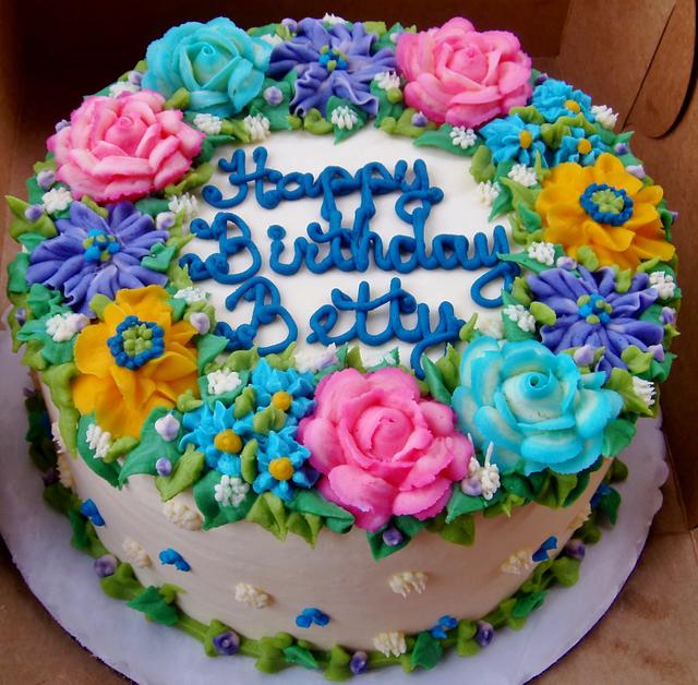 colorful buttercream flowers - Cake by Nancys Fancys - CakesDecor