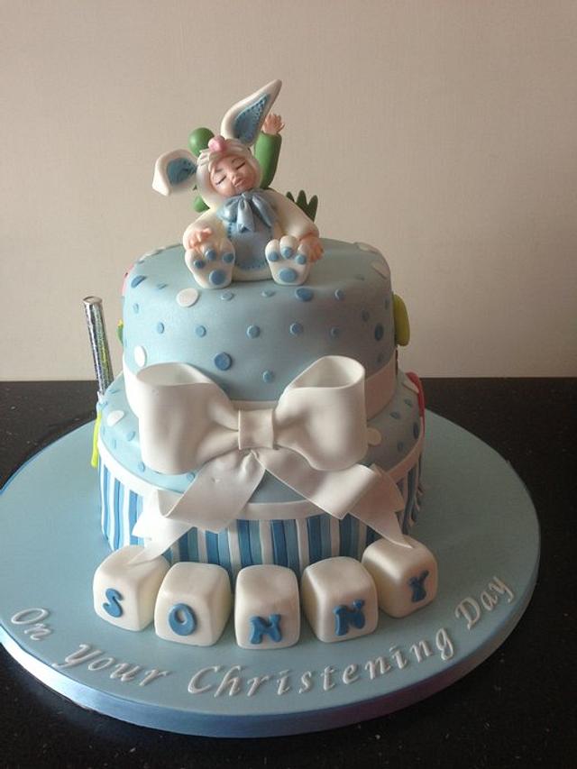 1st Birthday And Christening Cake Half And Half Cake By Cakesdecor