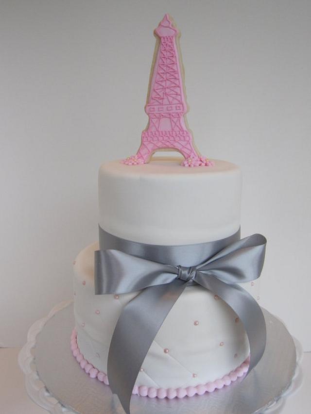 Paris themed First Birthday - Decorated Cake by Alexandra - CakesDecor