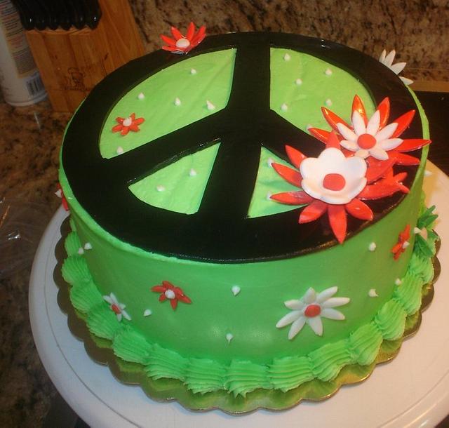 Peace Sign Cake - Decorated Cake by Rosa - CakesDecor