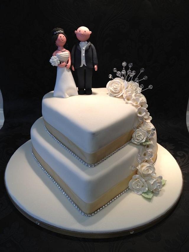 2 tier heart wedding cake - Decorated Cake by - CakesDecor