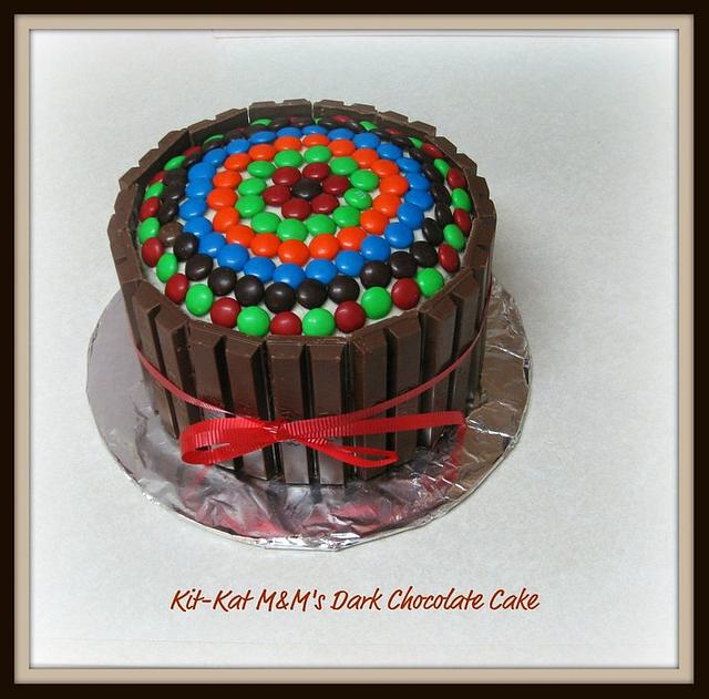 Kit-Kat M&M's Dark Chocolate Cake