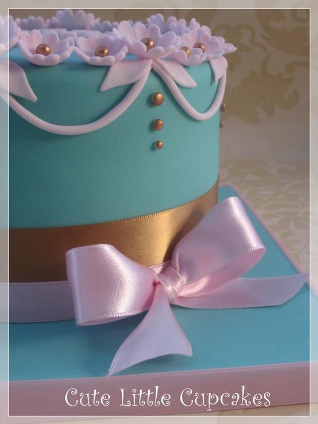 Pink, Gold & Jade Cake Cake by Heidi Stone CakesDecor
