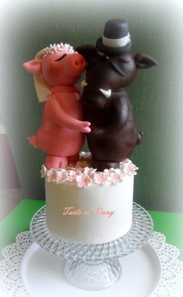 Wedding Pig - Decorated Cake by Donatella Bussacchetti - CakesDecor