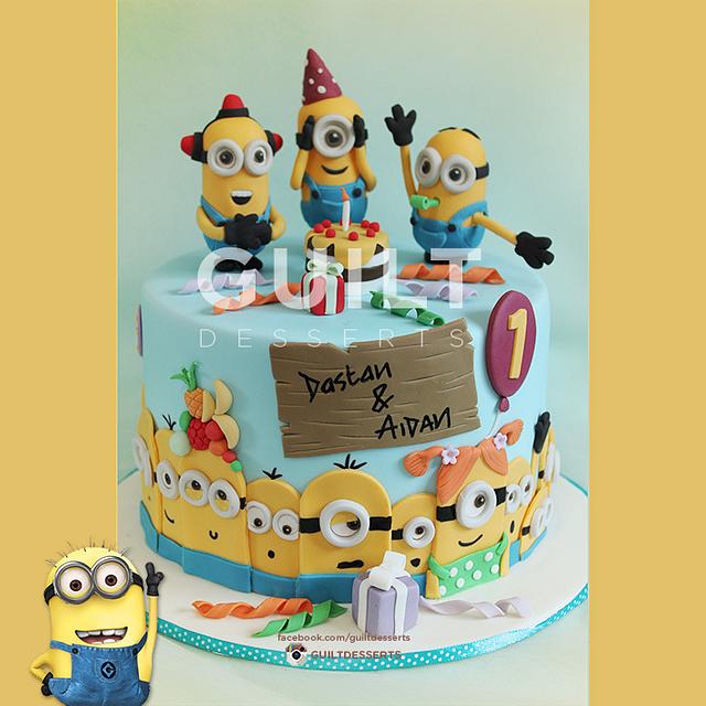 Minions! Decorated Cake by Guilt Desserts CakesDecor