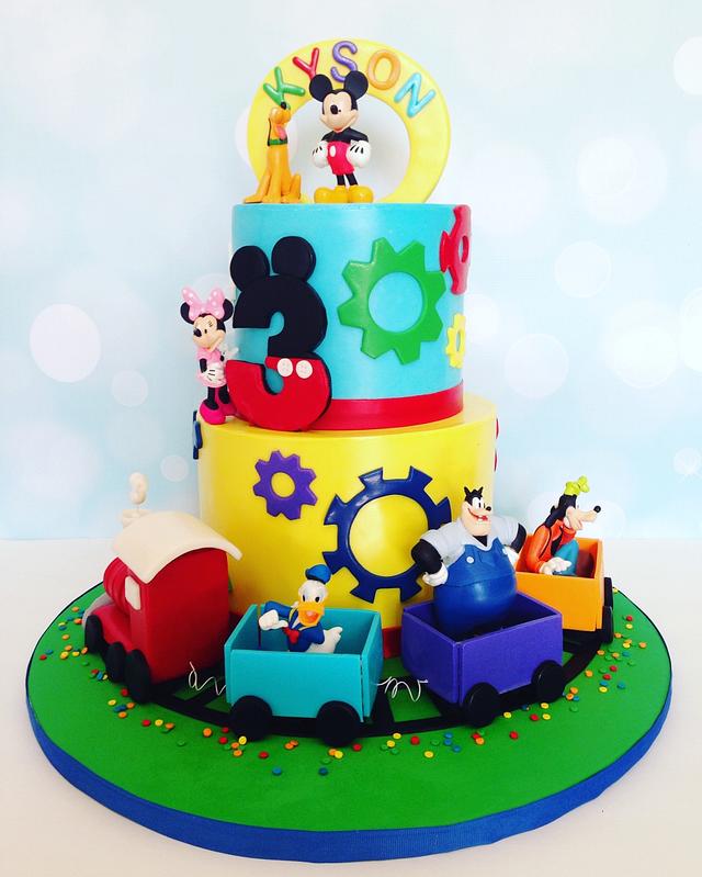 Mickey & Friends Train Cake - Decorated Cake by Sweeter - CakesDecor