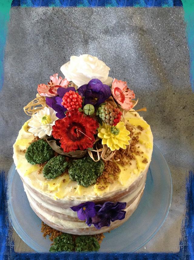 Nearly Naked Cake - cake by June (Clarkys Cakes 