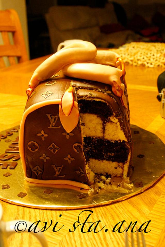 LV Bag inspired cake