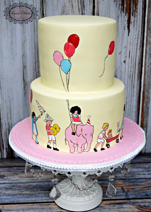 Children On Parade Decorated Cake by Karens Kakes CakesDecor
