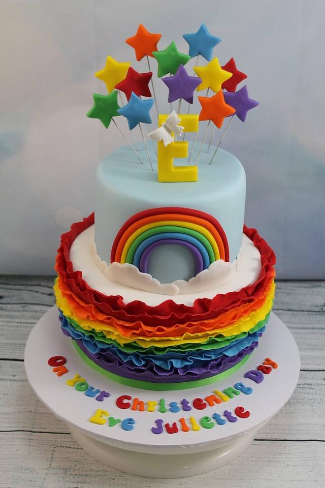 Rainbows, ruffles and stars - Decorated Cake by Kake - CakesDecor