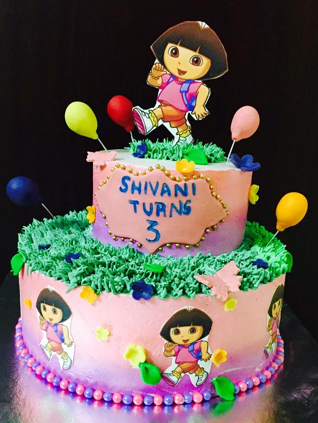 Dora themed cake - Decorated Cake by thefrostgoddess - CakesDecor