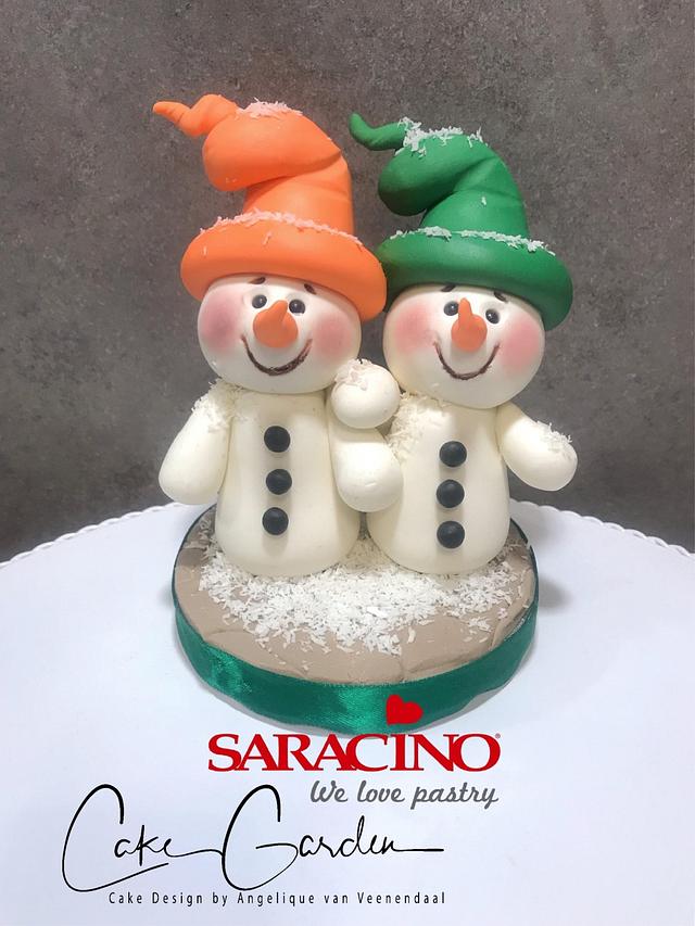 Snowmen - Decorated Cake by Cake Garden - CakesDecor