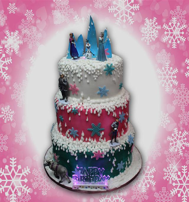 Anna And Elsa Decorated Cake By Mstreatz Cakesdecor