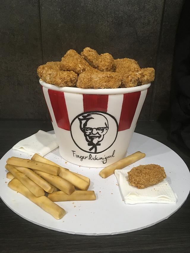 KFC Bucket Cake Decorated Cake by Sue Deeble CakesDecor