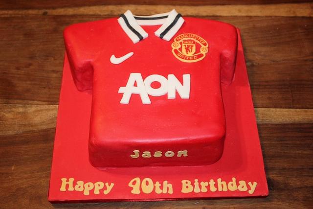 Manchester United Jersey cake - Decorated Cake by Nora - CakesDecor