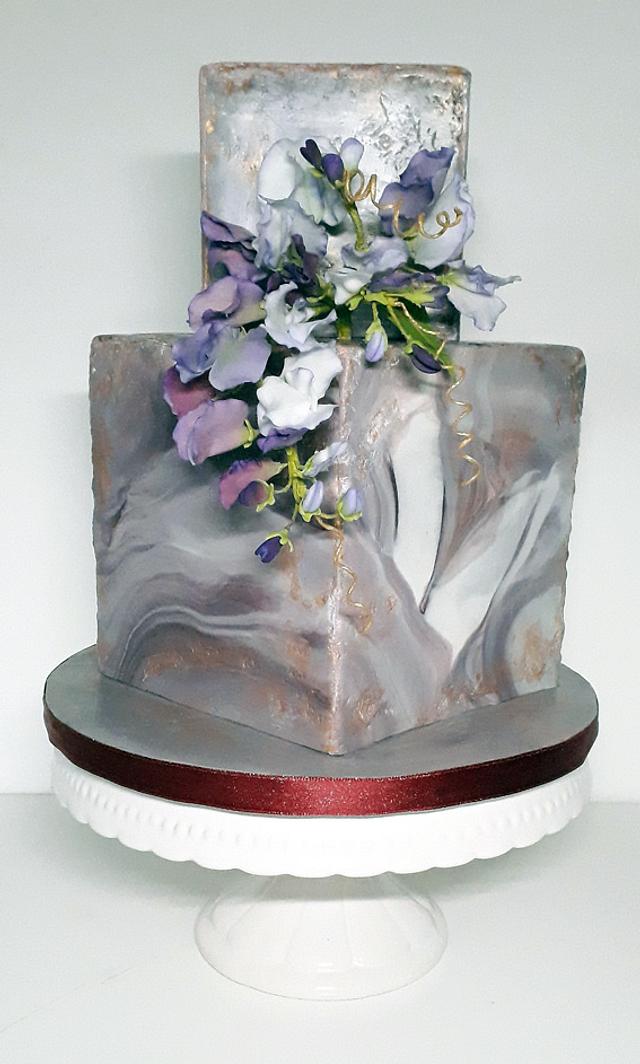 Marble stone cake | Cake, Beautiful cakes, Cake decorating