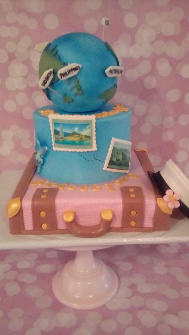 travel themed cake design