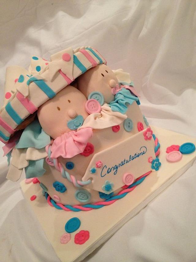 It S A Boy It S A Girl No It S Twins Cake By Cakesdecor