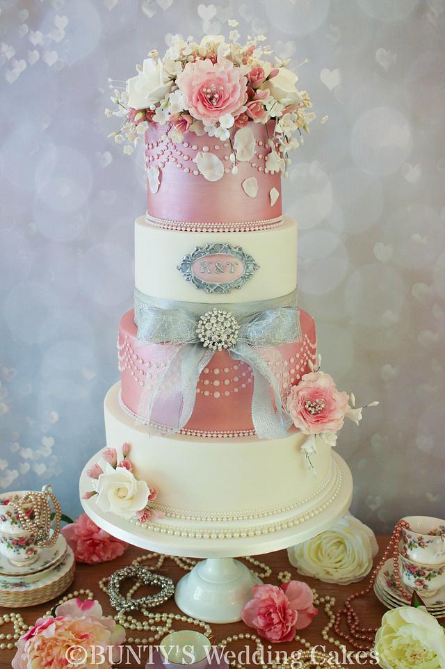 Pink Shimmer - Decorated Cake by Bunty's Wedding Cakes - CakesDecor