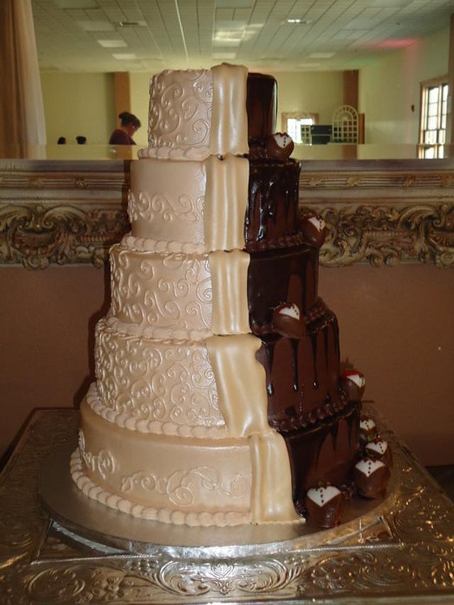 Half Bride And Half Groom Cake By Kim Leatherwood Cakesdecor
