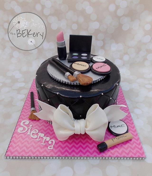 Glam Makeup Cake Decorated Cake by Rebecca Landry CakesDecor