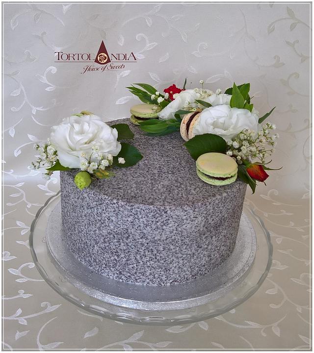 Birthday cake & fresh flowers