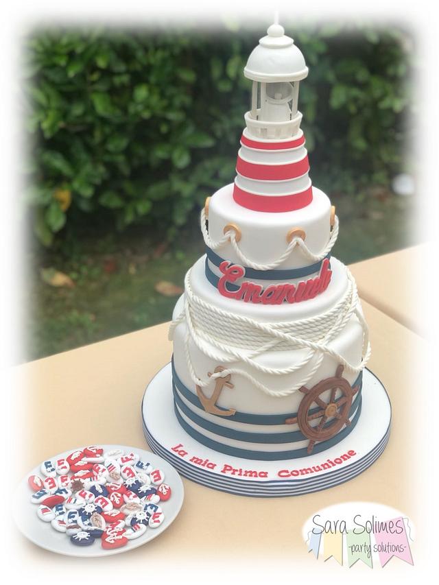 Sailor Cake & confetti - Decorated Cake by Sara Solimes - CakesDecor