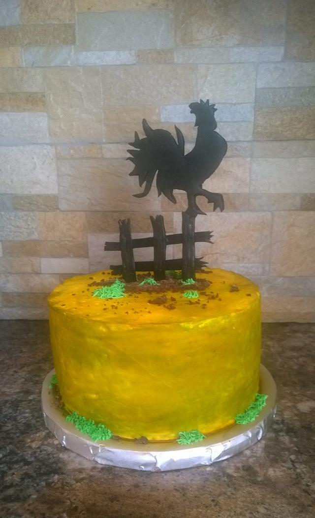 Rustic rooster cake Decorated Cake by Tareli CakesDecor