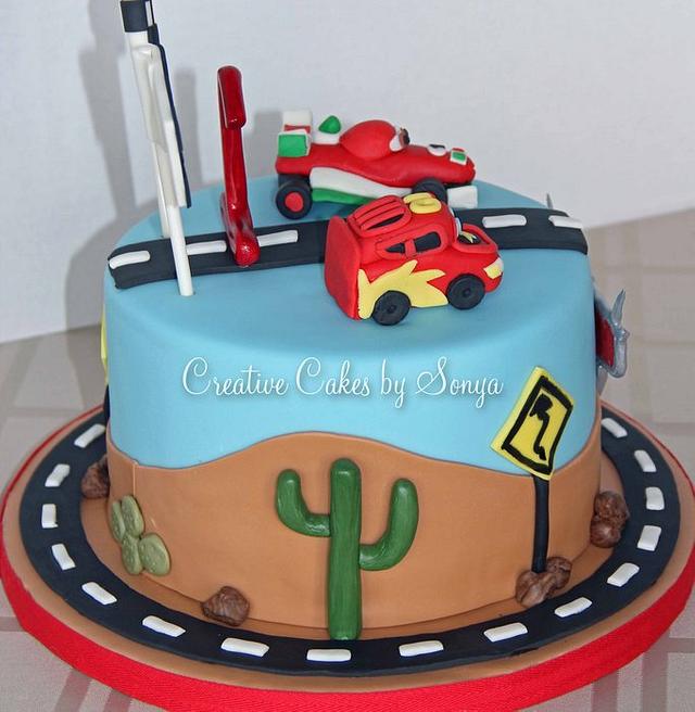 Disney Cars 1st Birthday Cake