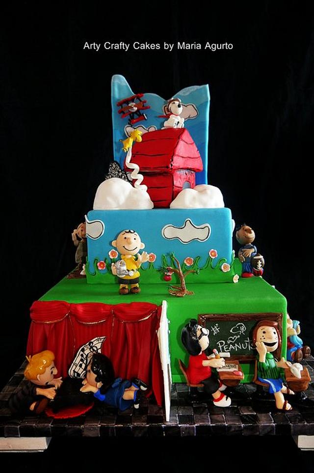Peanuts cartoon strip inspired cake - Cake by Maria - CakesDecor