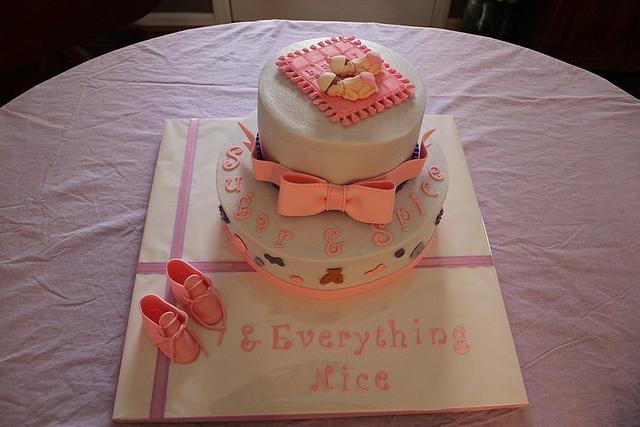 sugar and spice baby shower cake