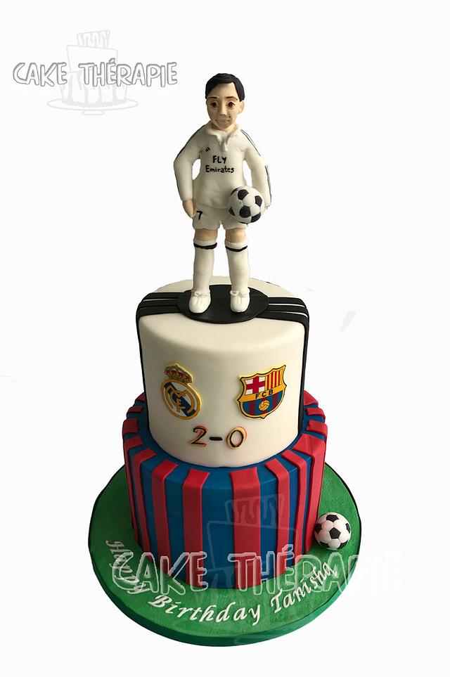 Football themed cake.