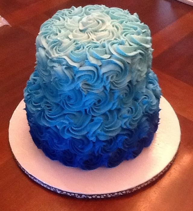 Blue Ombré Cake By John Flannery Cakesdecor