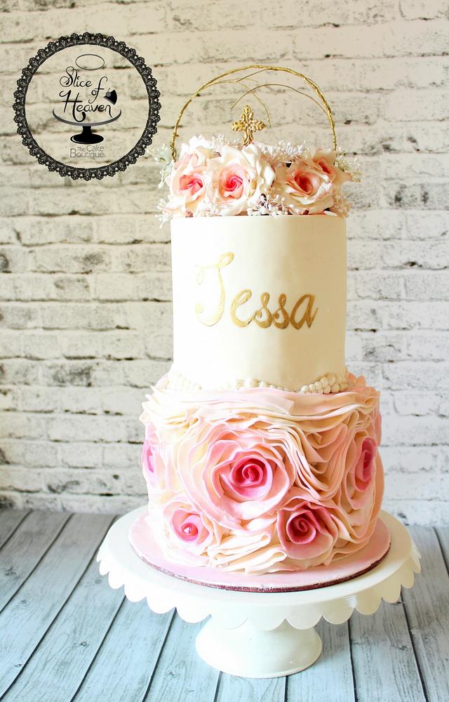 Pretty Ruffled Cake - Decorated Cake by Slice of Heaven - CakesDecor