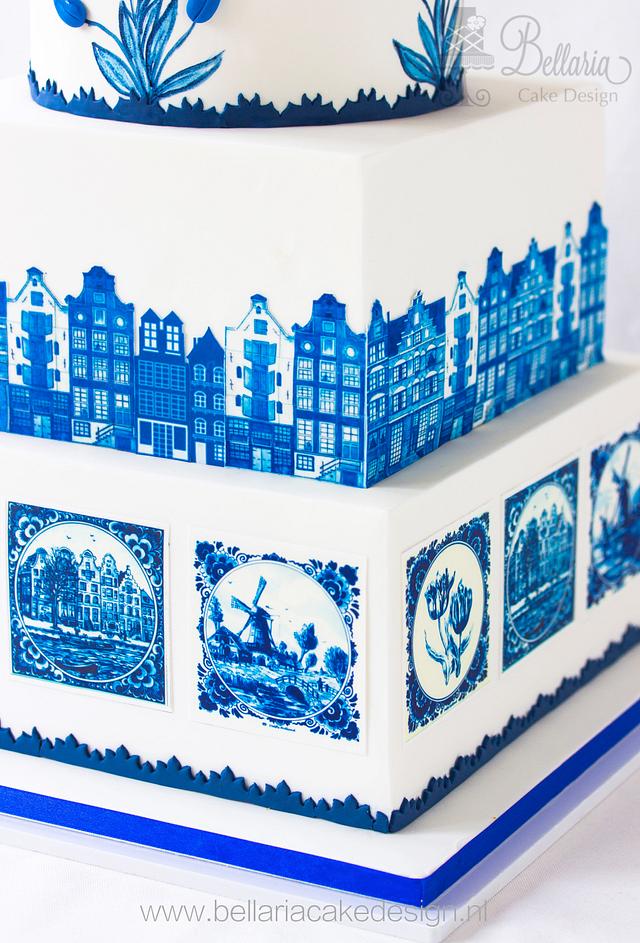 Delft blue cake - Cake by Bellaria Cake Design - CakesDecor