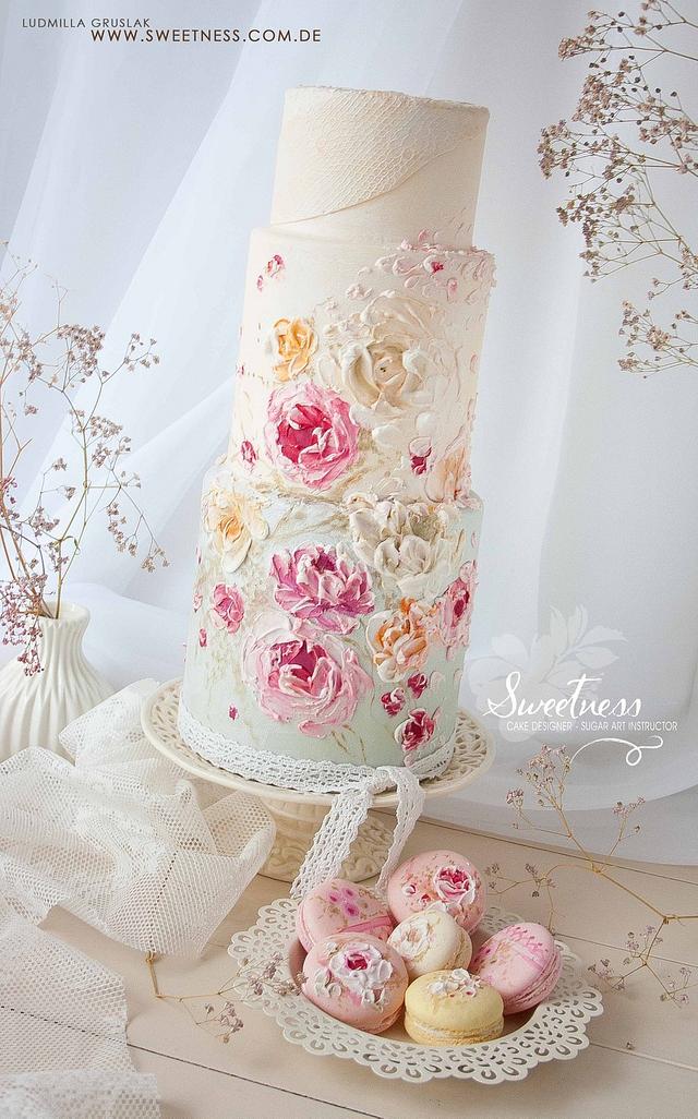 Royal Icing Knife Painting Cake - Cake by Ludmilla - CakesDecor