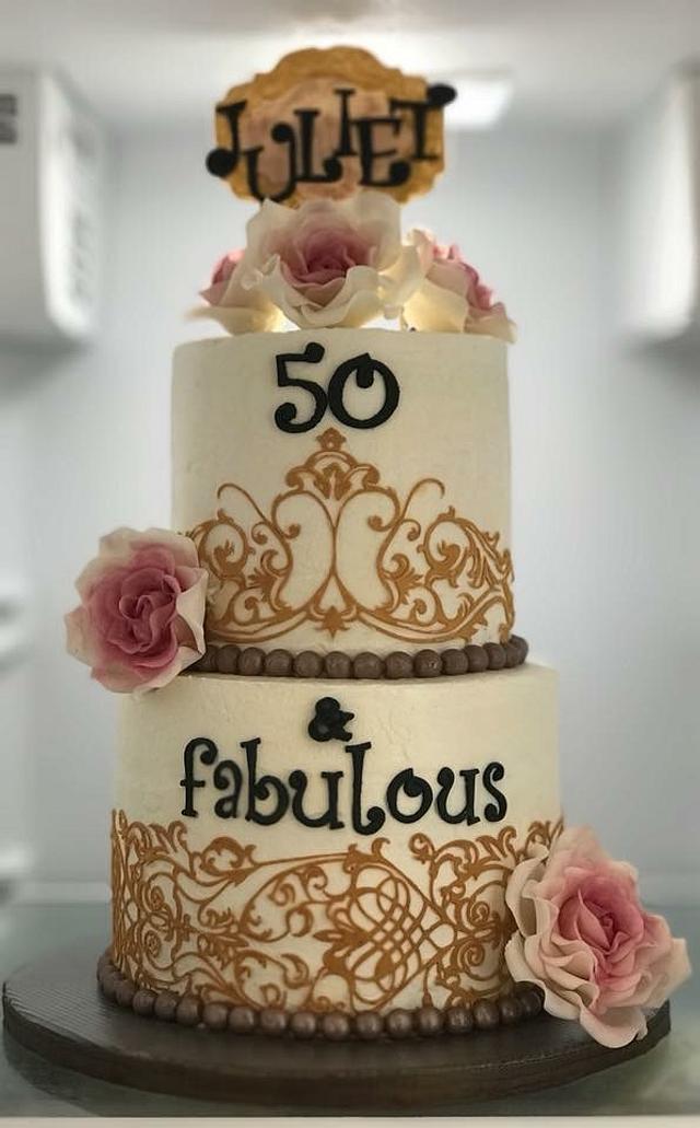 Fabulous and 50 Birthday Cake topper Edible paper sugar sheet fifty 60  sixty | eBay