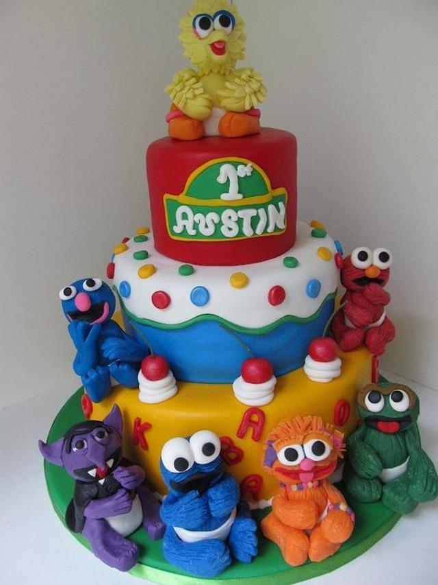 Sesame Street 1st Birthday Cake - Decorated Cake by - CakesDecor