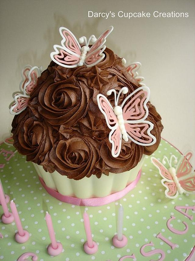 Giant candy melt butterfly cupcake