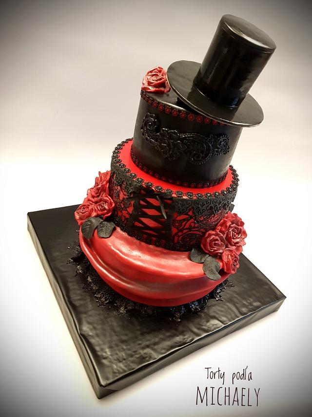 Gothic wedding cake - cake by Michaela Hybska - CakesDecor