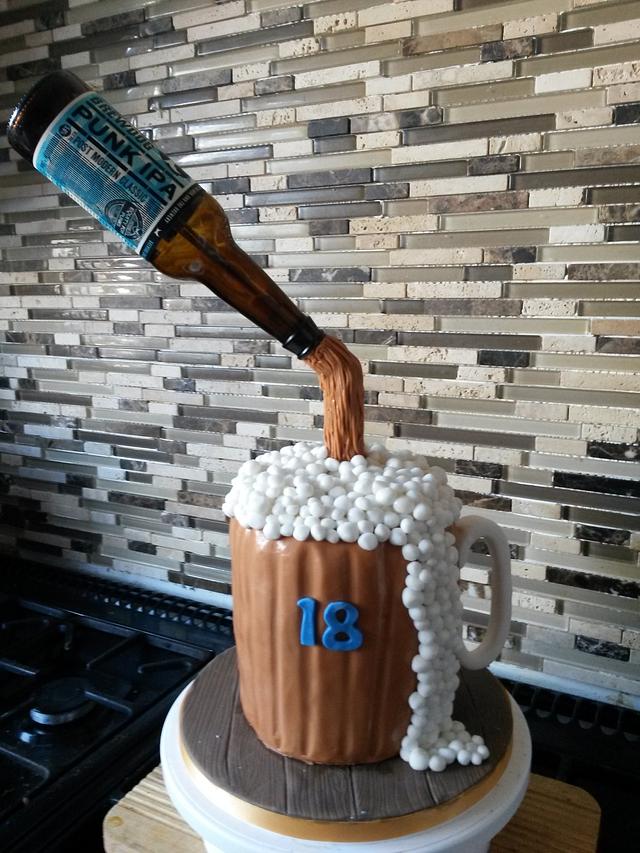 18th Birthday Gravity Beer Cake - Decorated Cake by Cake - CakesDecor