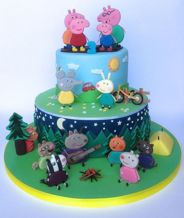 Peppa pig school-camp - Decorated Cake by SimonaDebby - CakesDecor