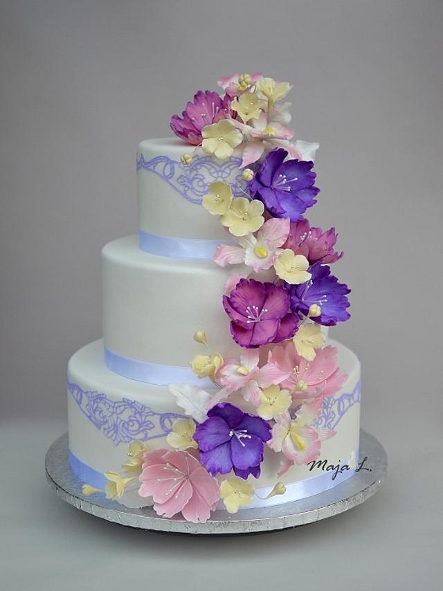 Colorful Wedding Cake Decorated Cake By Majalaska Cakesdecor