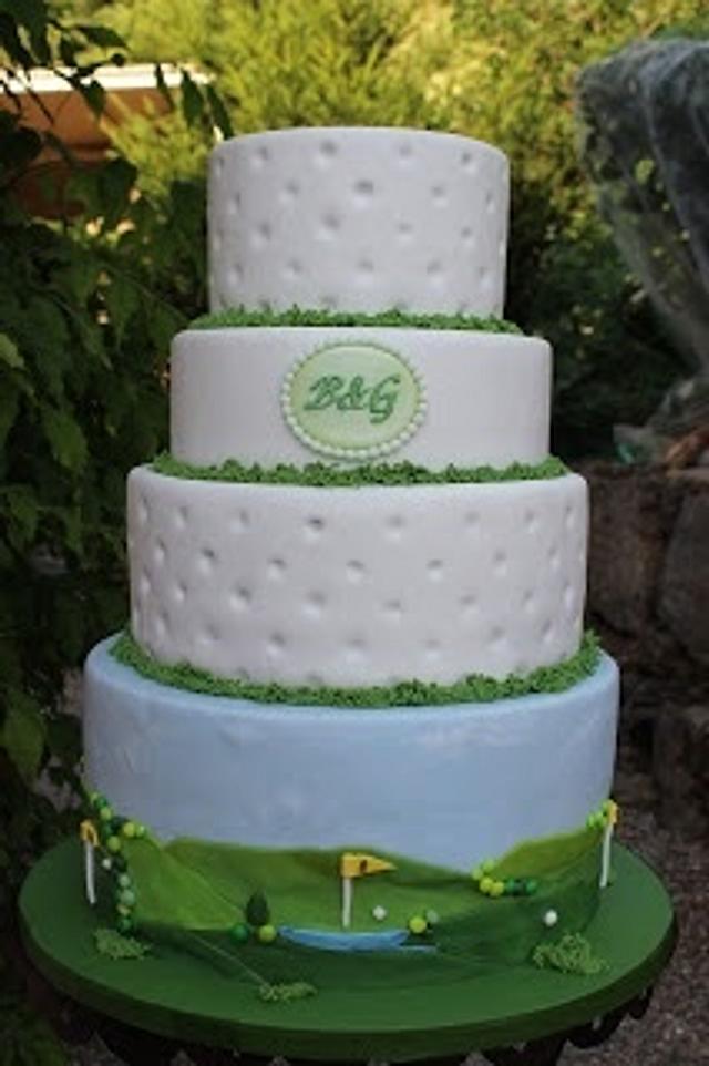 Golf themed wedding Decorated Cake by Brigittes CakesDecor