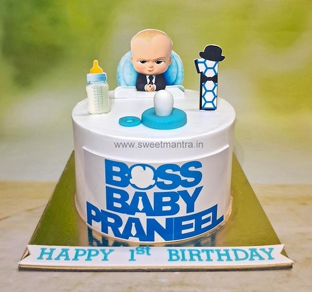 Boss Baby Semi Fondant Cake - Decorated Cake By Sweet - Cakesdecor